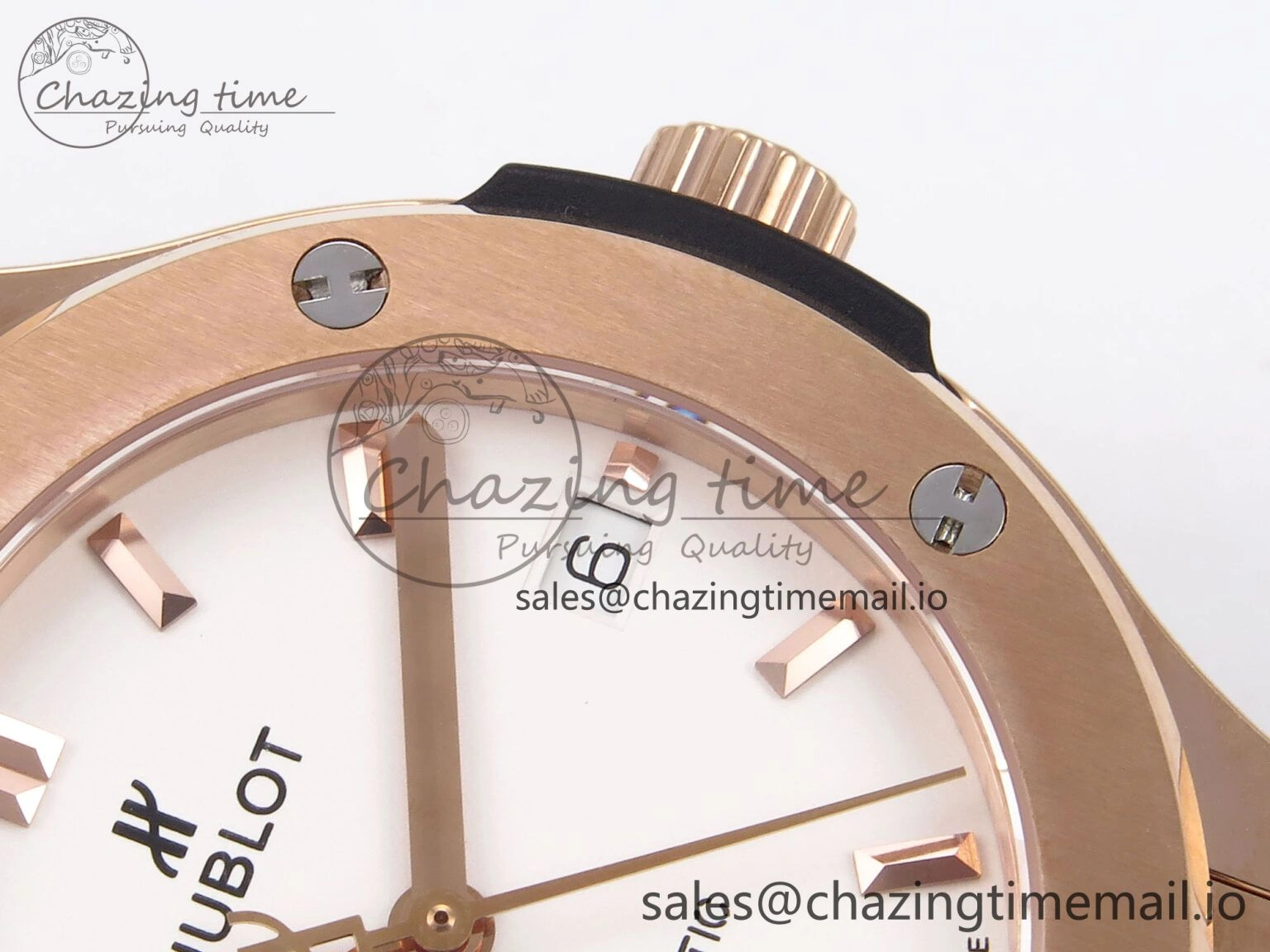 Fusion 38mm RG JJF 1:1 Best Edition White Dial on Black Gummy Leather Strap Trendsetting 6711