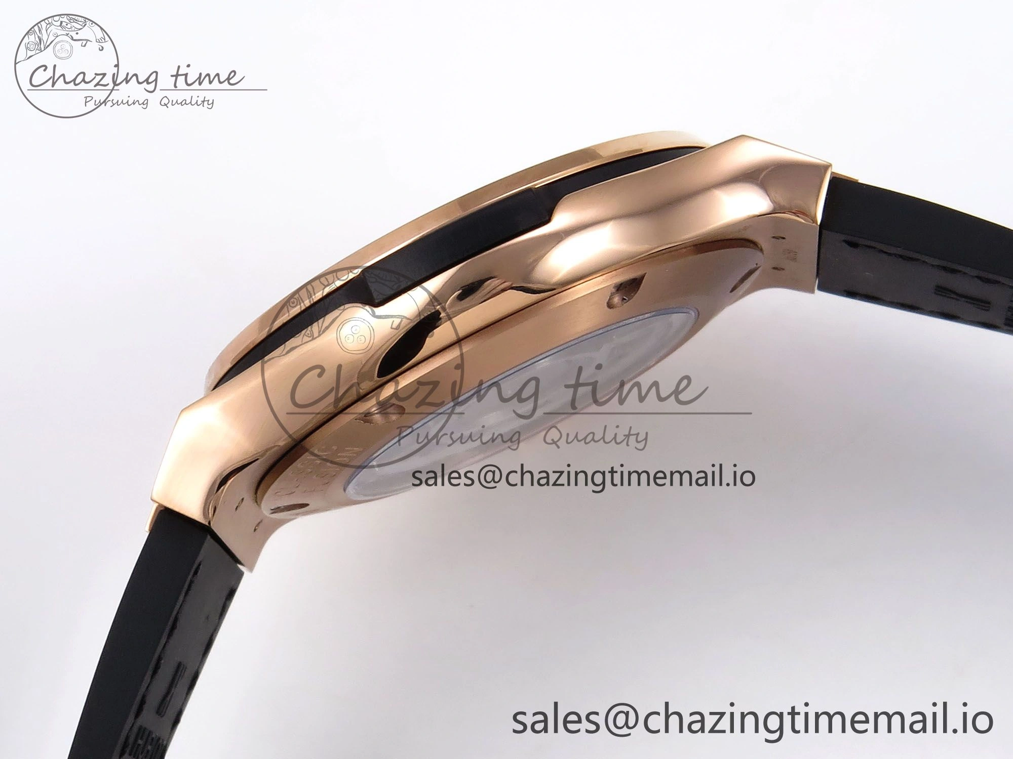Fusion 38mm RG JJF 1:1 Best Edition White Dial on Black Gummy Leather Strap Trendsetting 6711