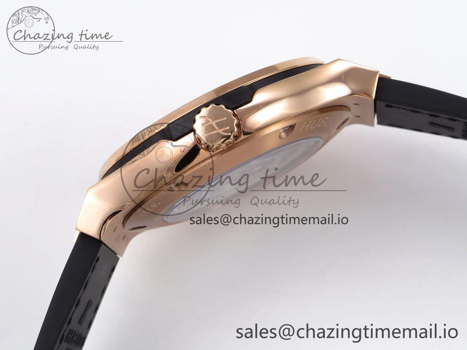 Fusion 38mm RG JJF 1:1 Best Edition White Dial on Black Gummy Leather Strap Trendsetting 6711