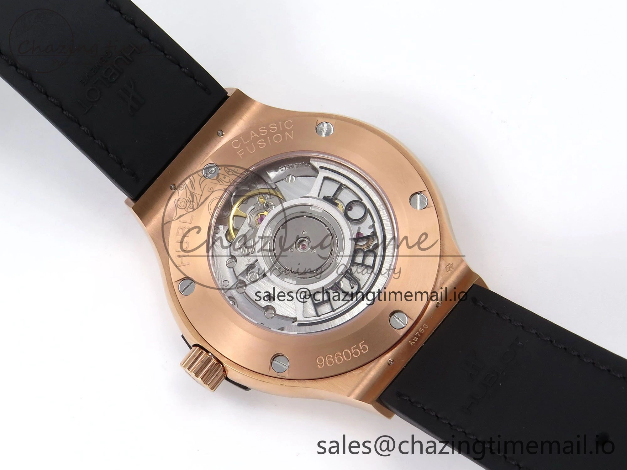 Fusion 38mm RG JJF 1:1 Best Edition White Dial on Black Gummy Leather Strap Trendsetting 6711