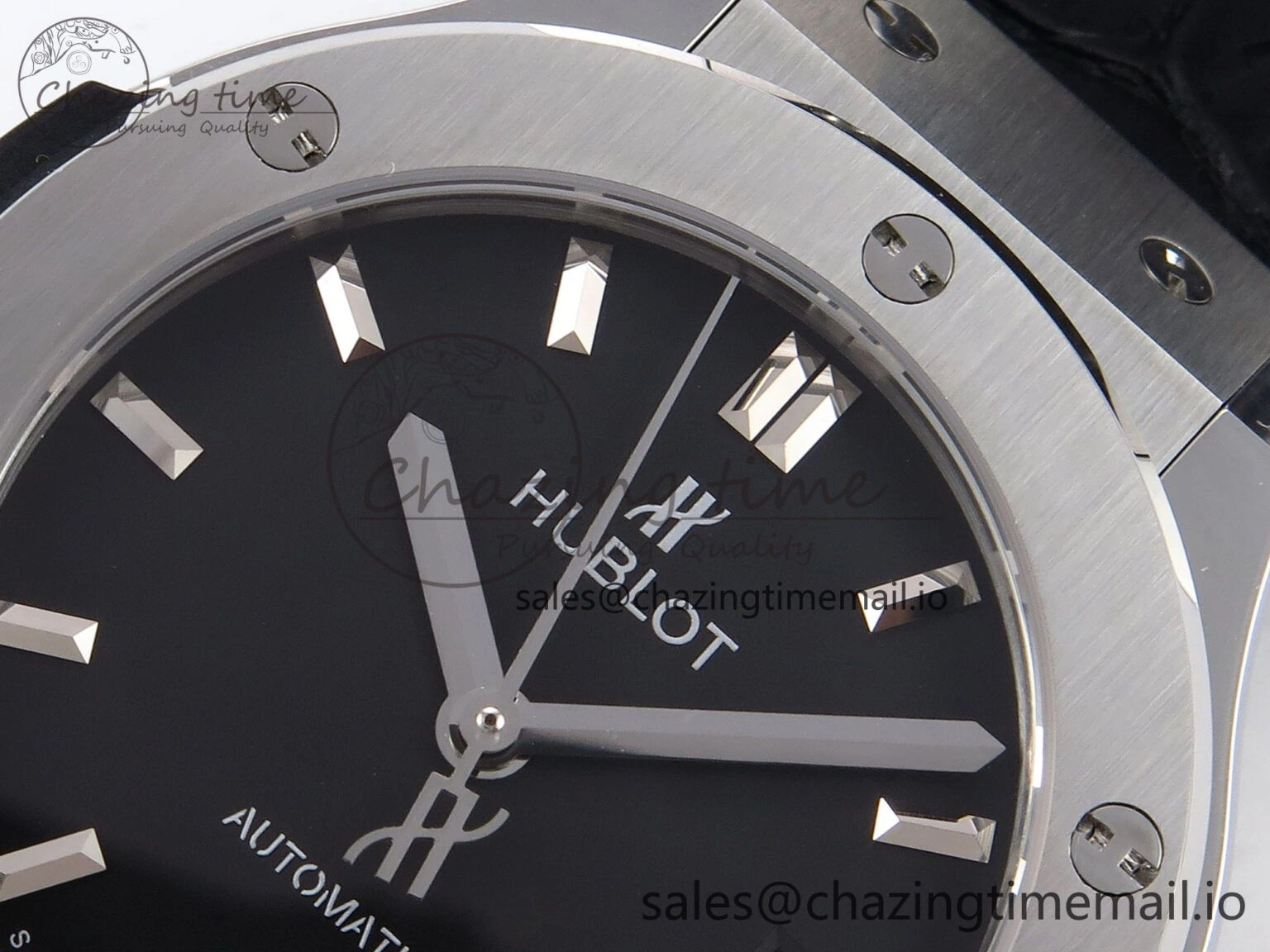 Functional Fusion 38mm SS JJF 1:1 Best Edition Black Dial on Black Gummy Leather Strap 6713