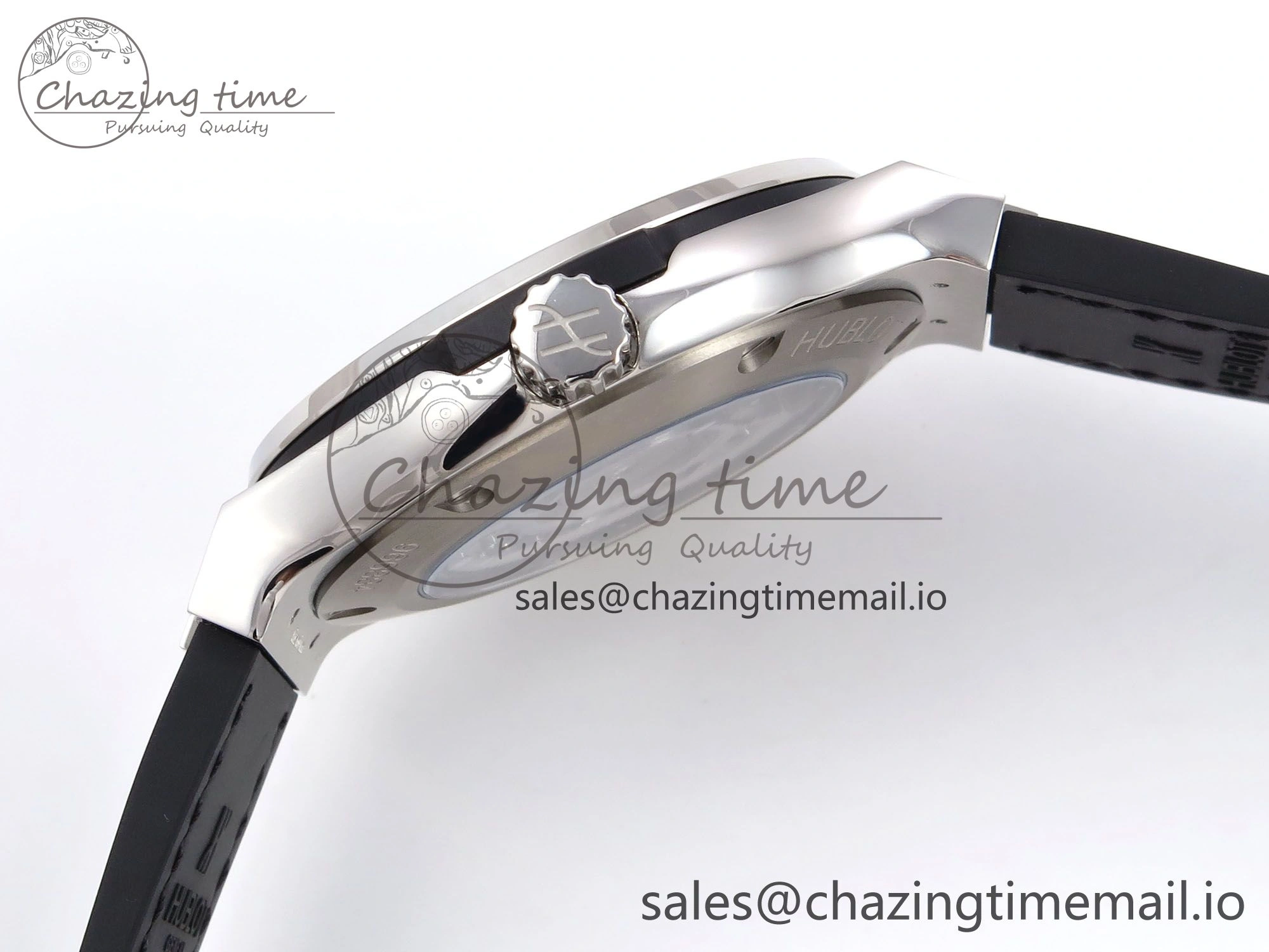 Functional Fusion 38mm SS JJF 1:1 Best Edition Black Dial on Black Gummy Leather Strap 6713