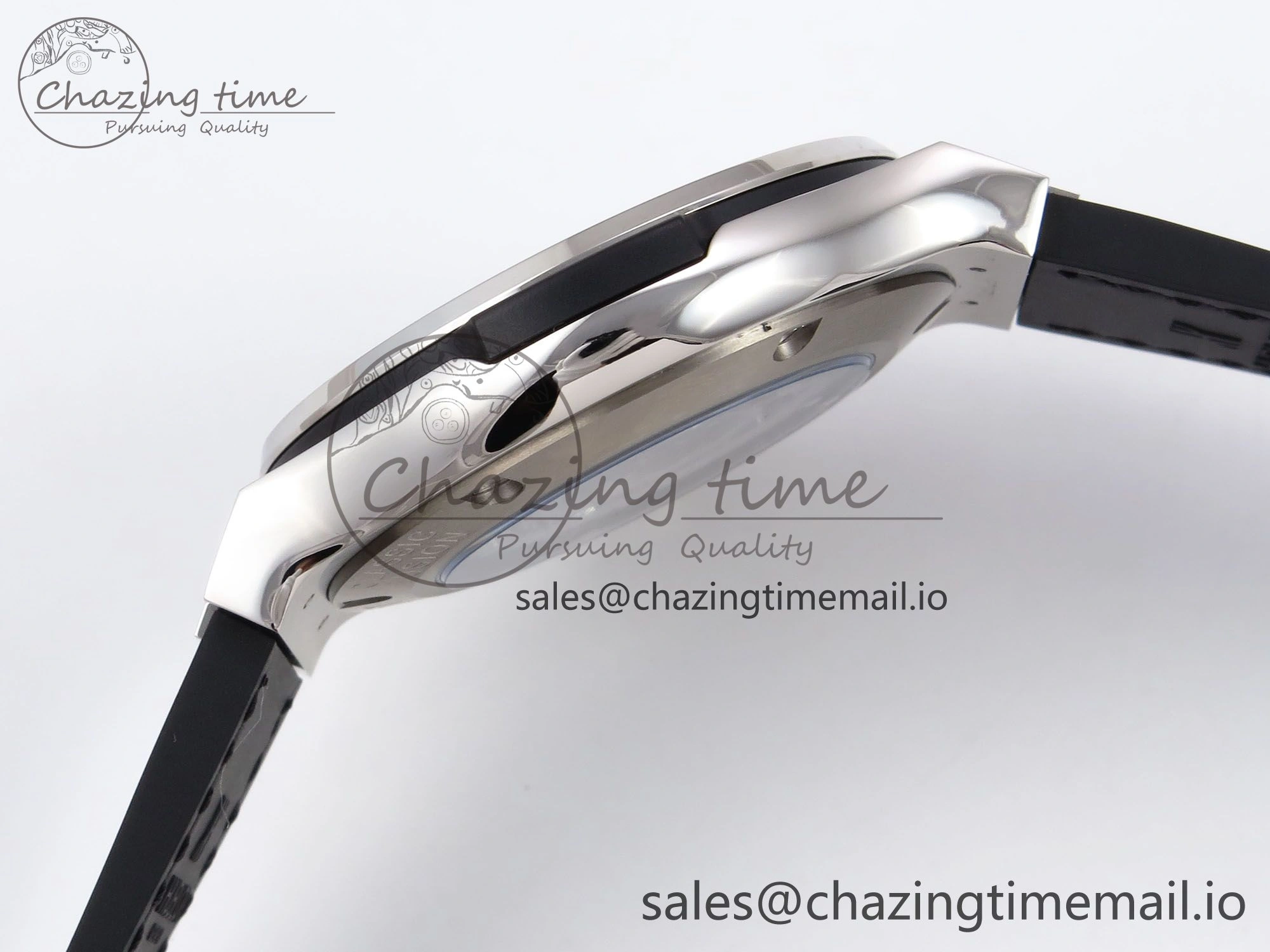 Functional Fusion 38mm SS JJF 1:1 Best Edition Black Dial on Black Gummy Leather Strap 6713