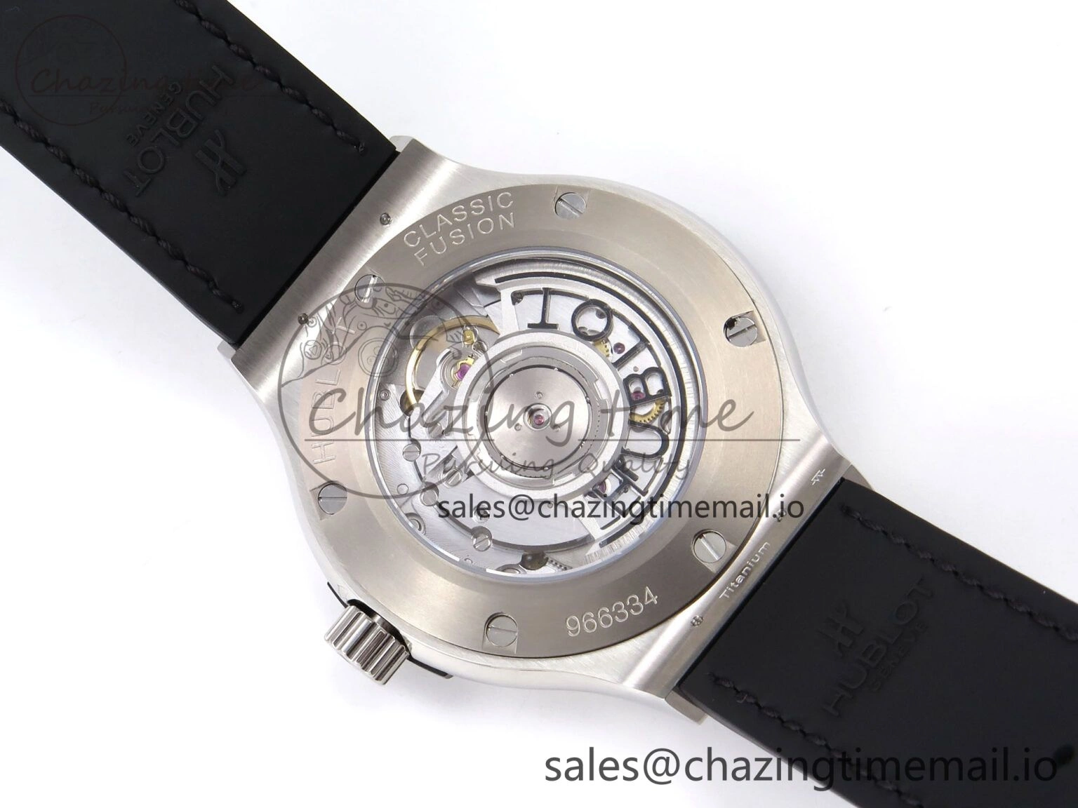 Functional Fusion 38mm SS JJF 1:1 Best Edition Black Dial on Black Gummy Leather Strap 6713