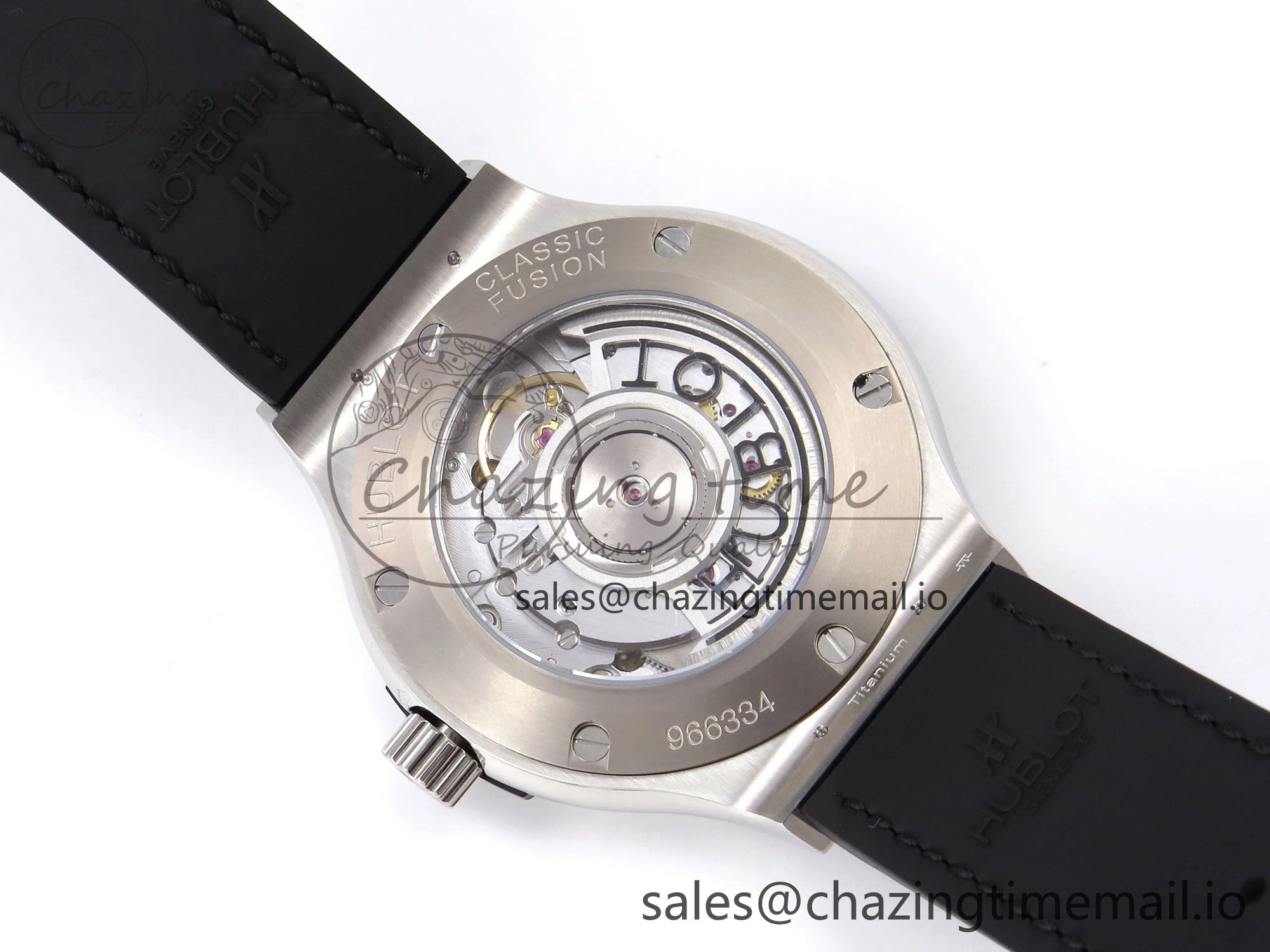 Functional Fusion 38mm SS JJF 1:1 Best Edition Black Dial on Black Gummy Leather Strap 6713
