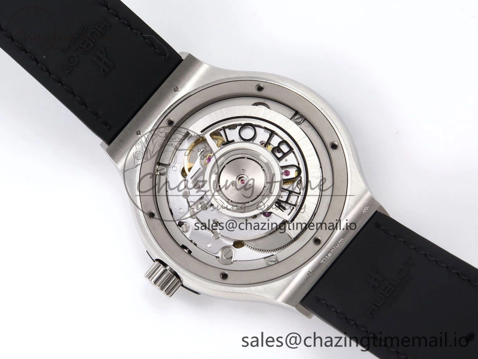 Functional Fusion 38mm SS JJF 1:1 Best Edition Black Dial on Black Gummy Leather Strap 6713