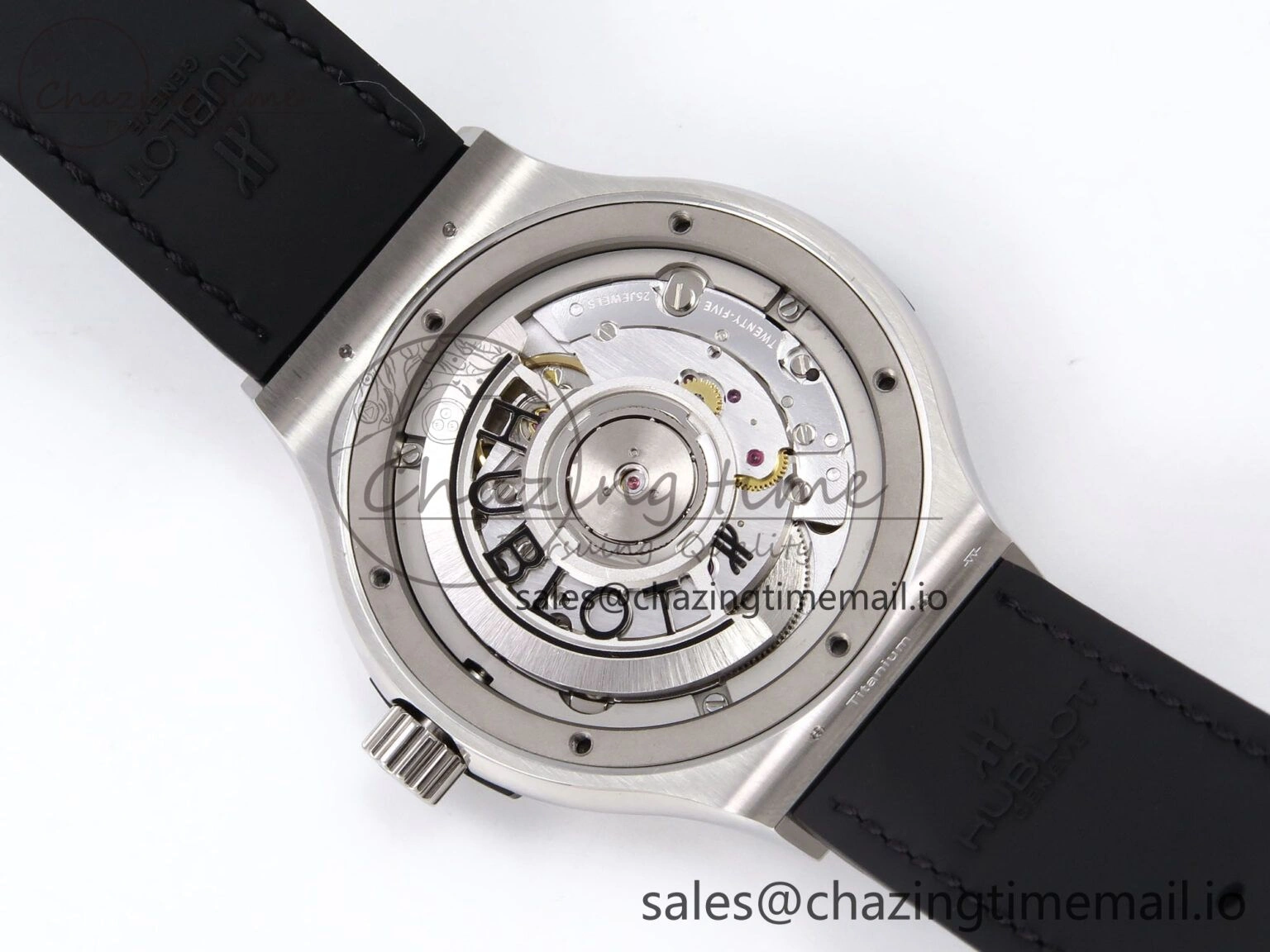 Functional Fusion 38mm SS JJF 1:1 Best Edition Black Dial on Black Gummy Leather Strap 6713