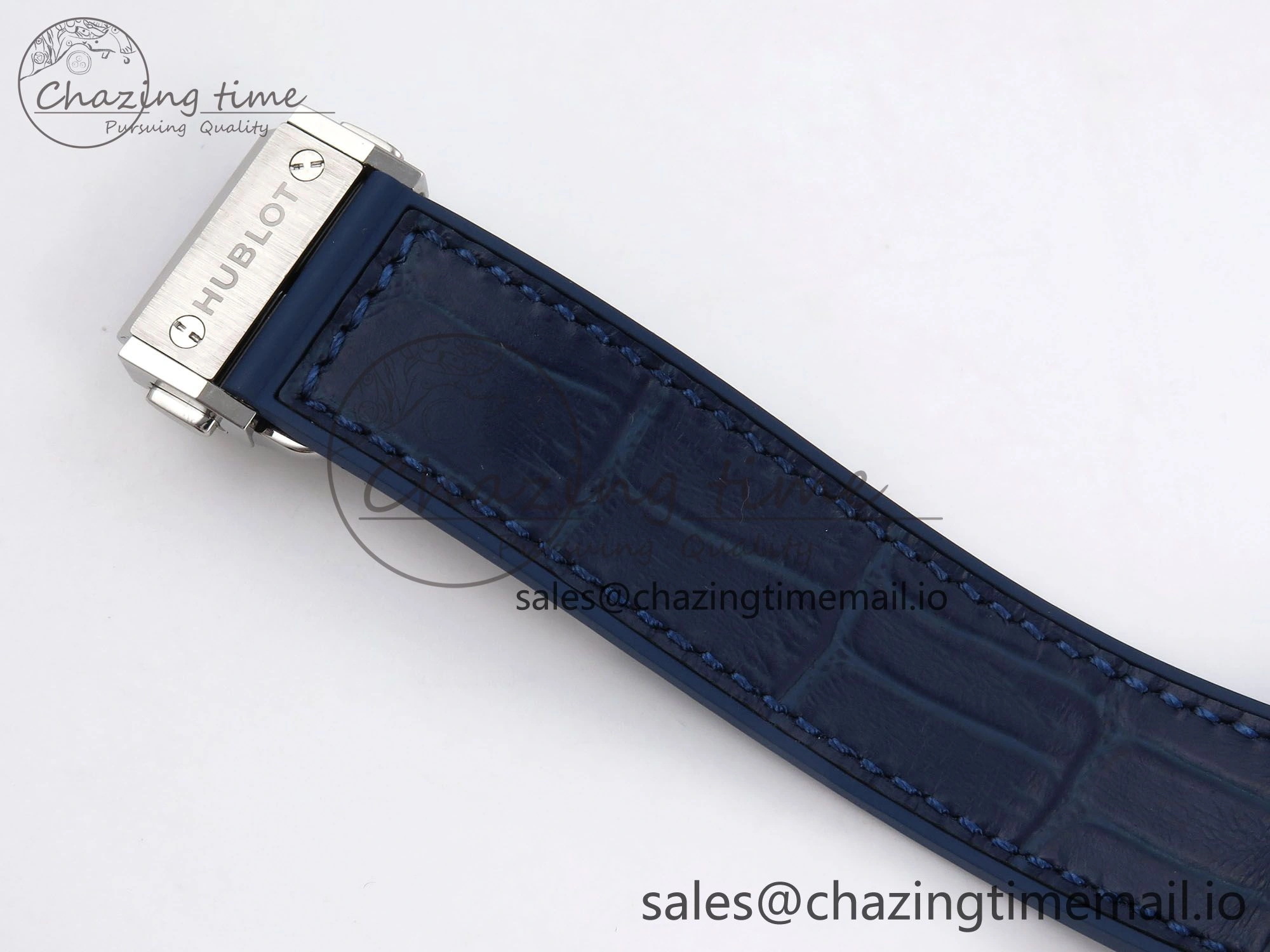Fusion 38mm SS JJF 1:1 Best Edition Blue Dial on Blue Gummy Leather Strap Original 6715