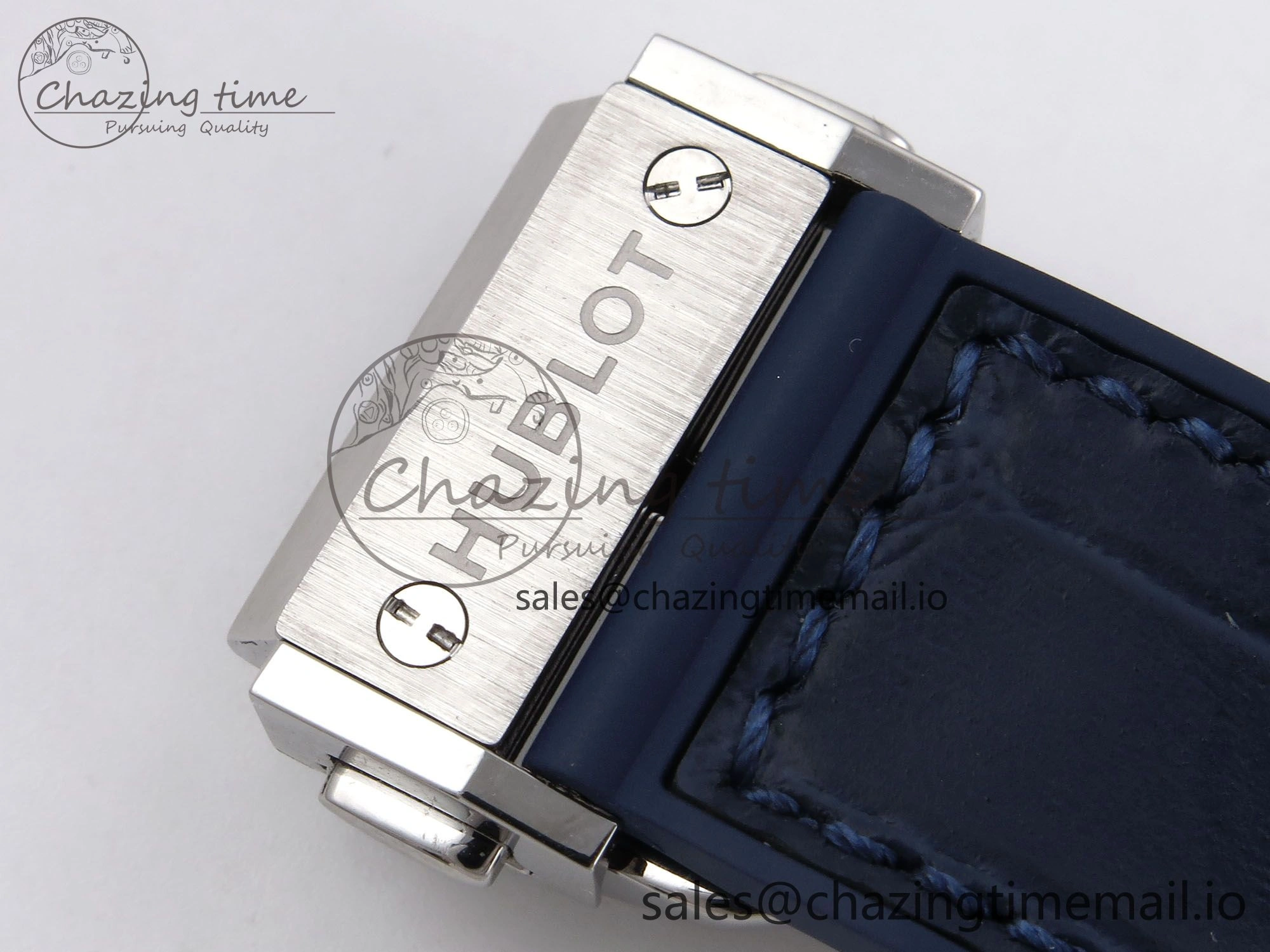 Fusion 38mm SS JJF 1:1 Best Edition Blue Dial on Blue Gummy Leather Strap Original 6715