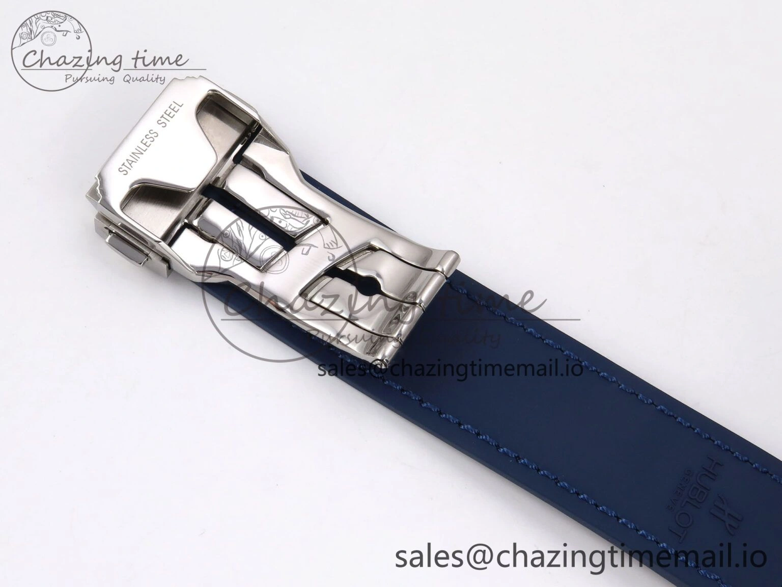 Fusion 38mm SS JJF 1:1 Best Edition Blue Dial on Blue Gummy Leather Strap Original 6715