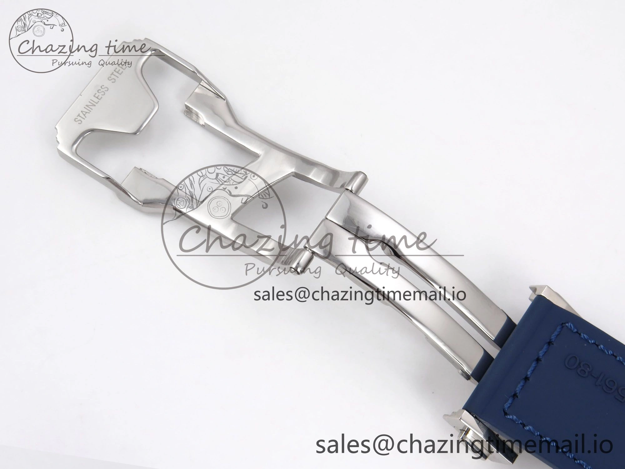 Fusion 38mm SS JJF 1:1 Best Edition Blue Dial on Blue Gummy Leather Strap Original 6715