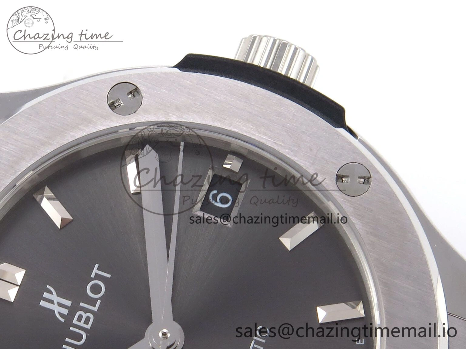 Fusion 38mm SS JJF 1:1 Best Edition Gray Dial on Black Gummy Leather Strap Premium 6714