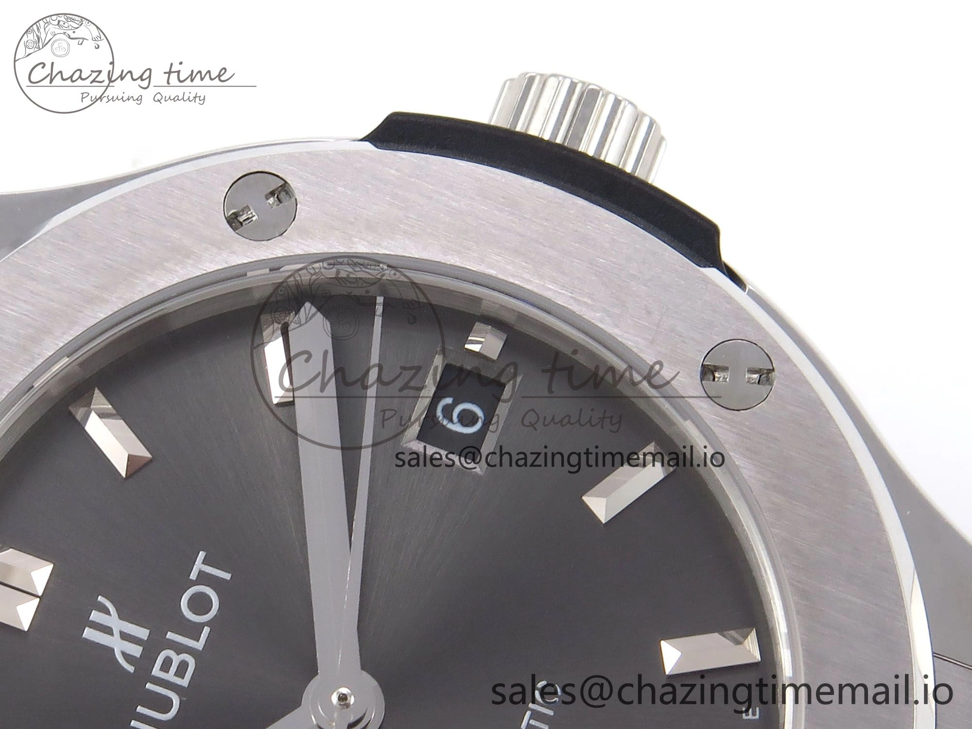 Fusion 38mm SS JJF 1:1 Best Edition Gray Dial on Black Gummy Leather Strap Premium 6714