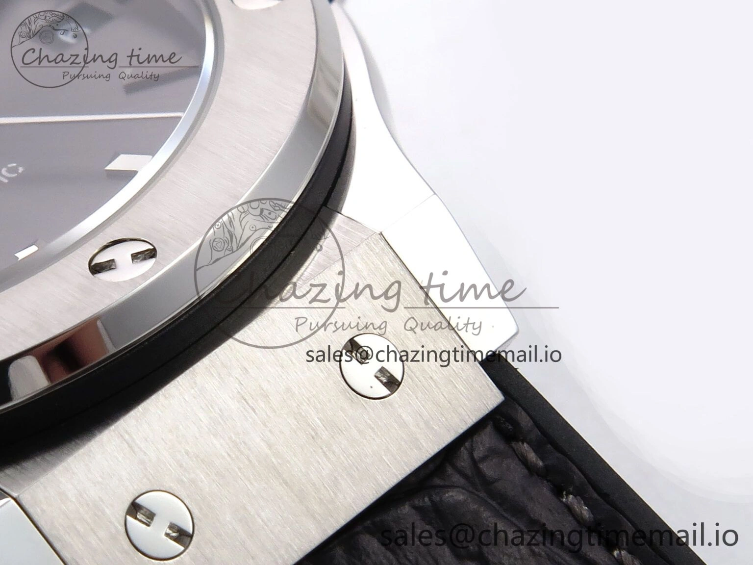 Fusion 38mm SS JJF 1:1 Best Edition Gray Dial on Black Gummy Leather Strap Premium 6714