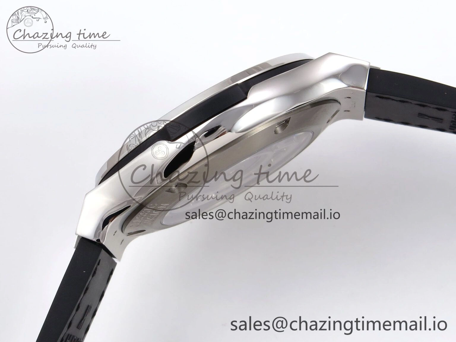 Fusion 38mm SS JJF 1:1 Best Edition Gray Dial on Black Gummy Leather Strap Premium 6714