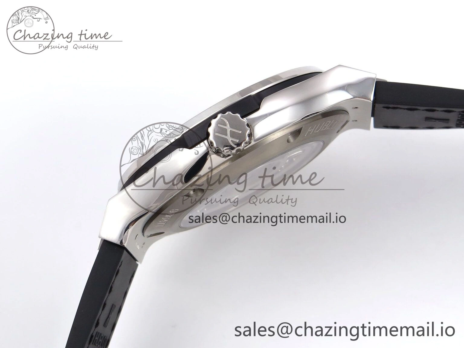 Fusion 38mm SS JJF 1:1 Best Edition Gray Dial on Black Gummy Leather Strap Premium 6714