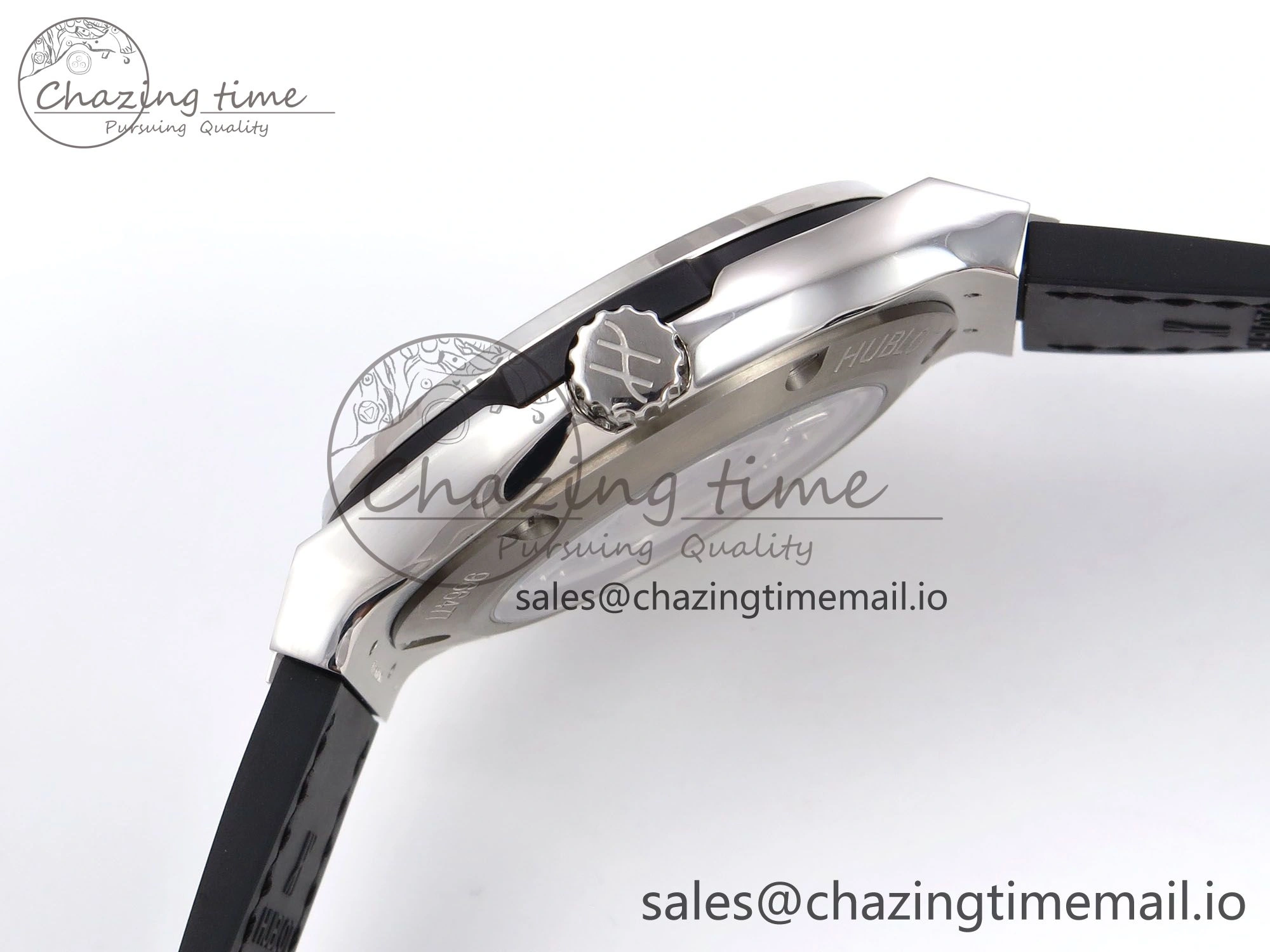 Fusion 38mm SS JJF 1:1 Best Edition Gray Dial on Black Gummy Leather Strap Premium 6714