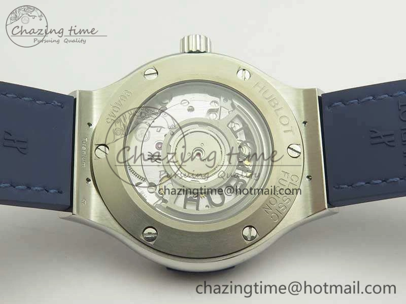 Premium Fusion 38mm Titanium JJF 1:1 Best Edition Blue Dial On Gummy Strap A 6904