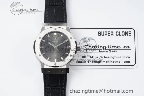 Premium Fusion 42mm APSF 1:1 Best Edition Gray Dial on Black Gummy Strap A 6743
