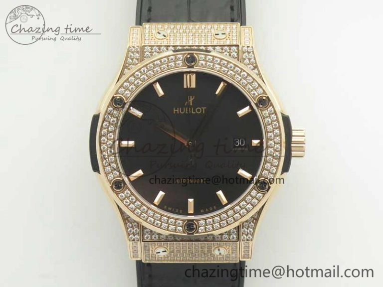 Fusion 42mm Crystal RG Case F16 Factory 1:1 Best Edition Black Dial On Gummy Strap A Tailored 6876