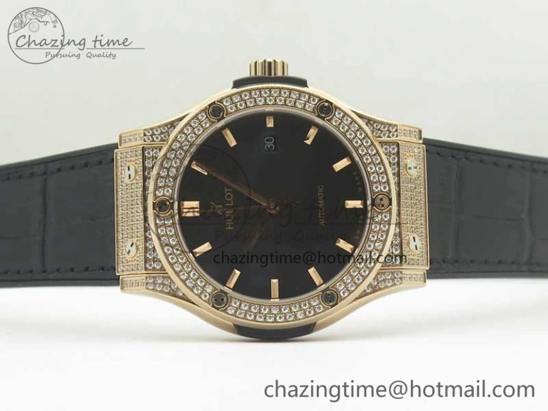 Fusion 42mm Crystal RG Case F16 Factory 1:1 Best Edition Black Dial On Gummy Strap A Tailored 6876
