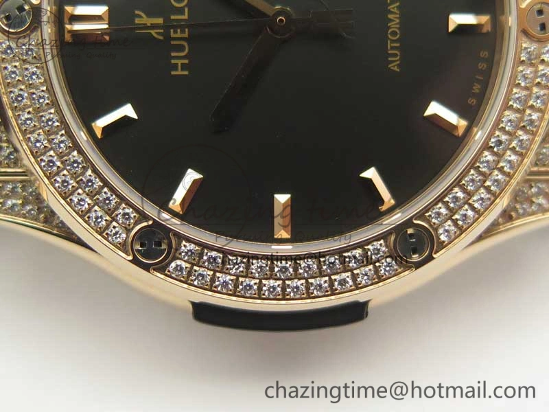 Fusion 42mm Crystal RG Case F16 Factory 1:1 Best Edition Black Dial On Gummy Strap A Tailored 6876