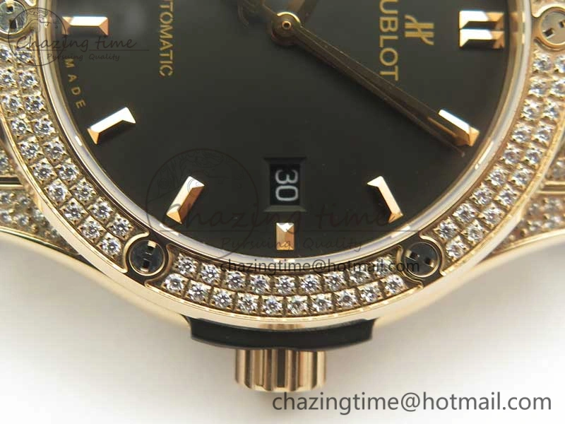 Fusion 42mm Crystal RG Case F16 Factory 1:1 Best Edition Black Dial On Gummy Strap A Tailored 6876