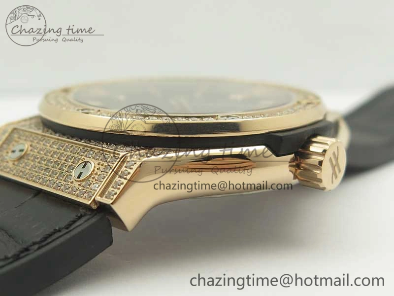 Fusion 42mm Crystal RG Case F16 Factory 1:1 Best Edition Black Dial On Gummy Strap A Tailored 6876