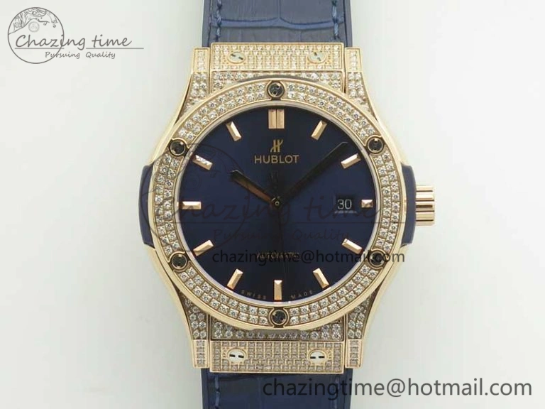 Resilient Fusion 42mm Crystal RG Case F16 Factory 1:1 Best Edition Blue Dial On Gummy Strap A 6873