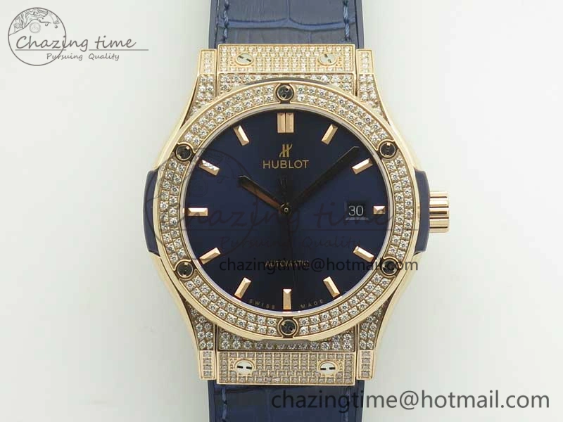 Resilient Fusion 42mm Crystal RG Case F16 Factory 1:1 Best Edition Blue Dial On Gummy Strap A 6873