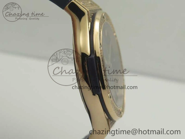 Resilient Fusion 42mm Crystal RG Case F16 Factory 1:1 Best Edition Blue Dial On Gummy Strap A 6873