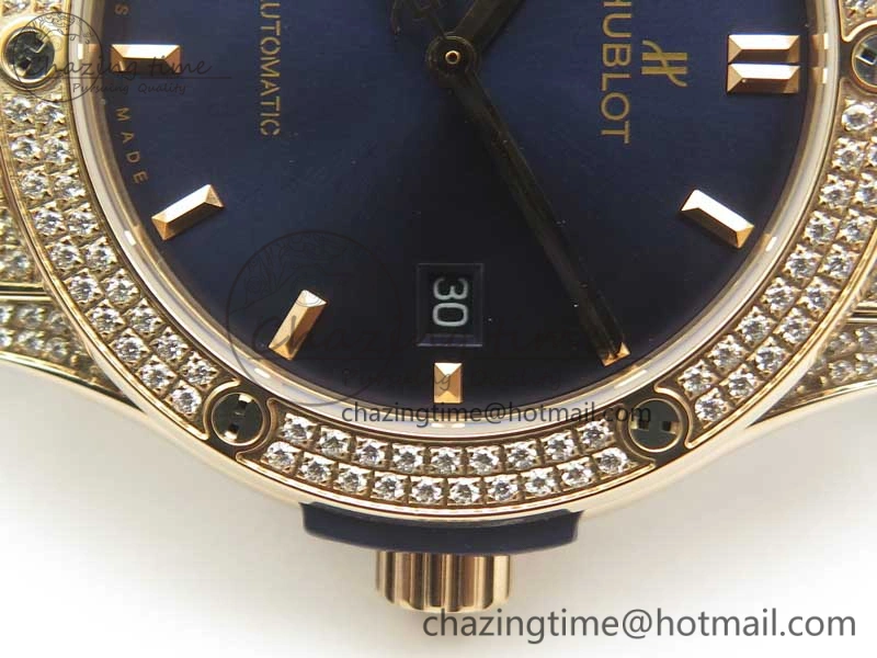 Resilient Fusion 42mm Crystal RG Case F16 Factory 1:1 Best Edition Blue Dial On Gummy Strap A 6873