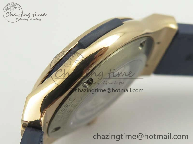 Resilient Fusion 42mm Crystal RG Case F16 Factory 1:1 Best Edition Blue Dial On Gummy Strap A 6873
