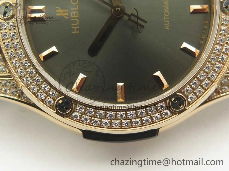 Fusion 42mm Crystal RG Case F16 Factory 1:1 Best Edition Gray Dial On Gummy Strap A Elegant 6874