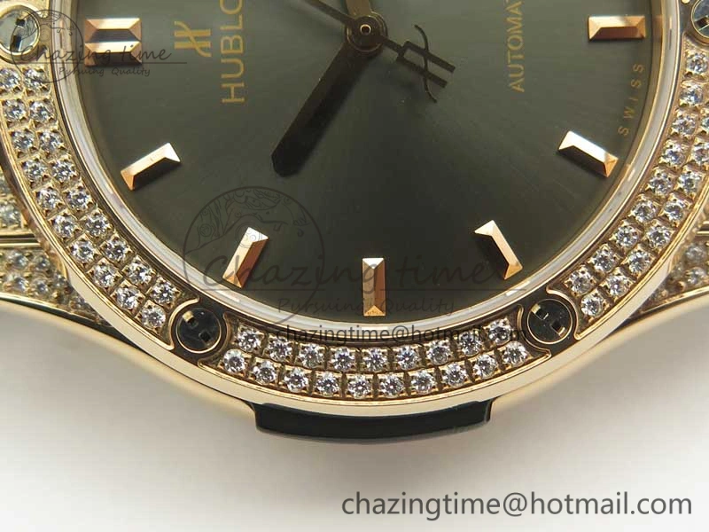 Fusion 42mm Crystal RG Case F16 Factory 1:1 Best Edition Gray Dial On Gummy Strap A Elegant 6874