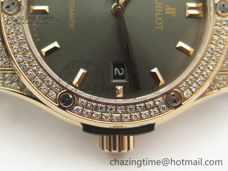 Fusion 42mm Crystal RG Case F16 Factory 1:1 Best Edition Gray Dial On Gummy Strap A Elegant 6874