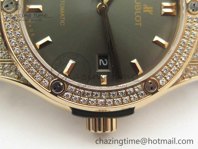 Fusion 42mm Crystal RG Case F16 Factory 1:1 Best Edition Gray Dial On Gummy Strap A Elegant 6874