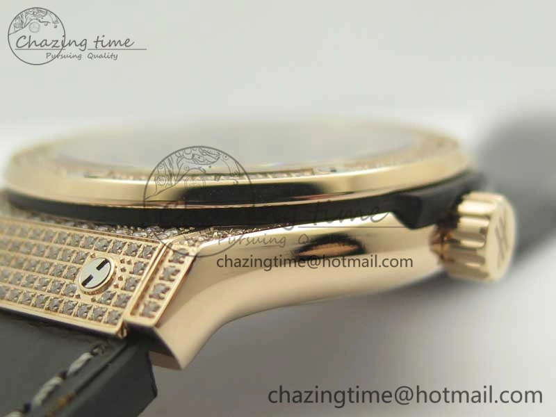Fusion 42mm Crystal RG Case F16 Factory 1:1 Best Edition Gray Dial On Gummy Strap A Elegant 6874