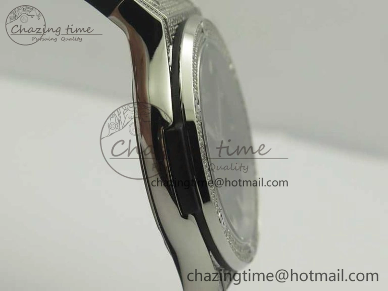 NewStyle Fusion 42mm Crystal TI Case F16 Factory 1:1 Best Edition Black Dial On Gummy Strap A 6870