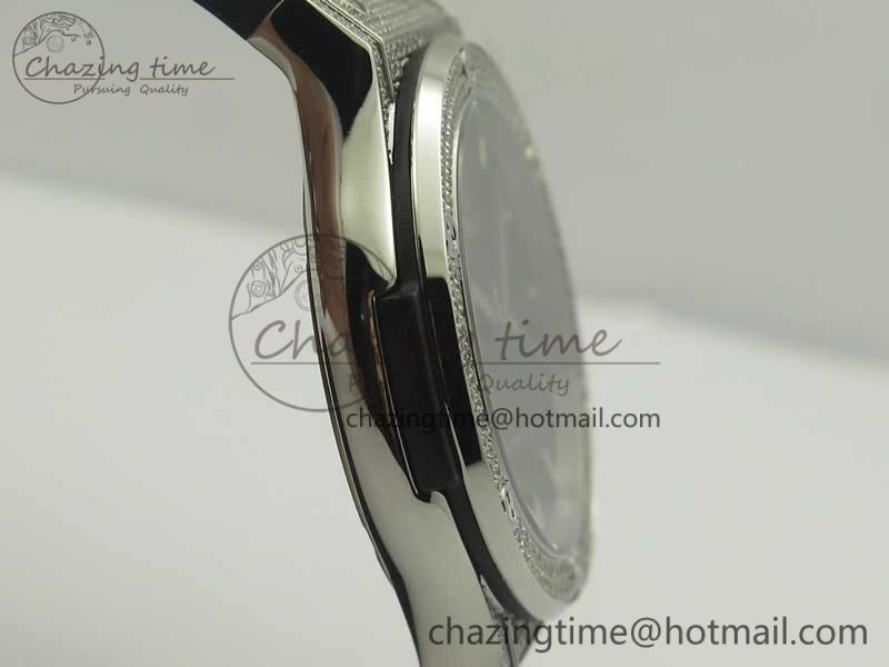 NewStyle Fusion 42mm Crystal TI Case F16 Factory 1:1 Best Edition Black Dial On Gummy Strap A 6870