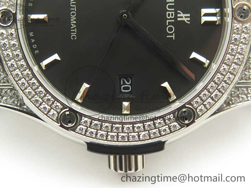 NewStyle Fusion 42mm Crystal TI Case F16 Factory 1:1 Best Edition Black Dial On Gummy Strap A 6870