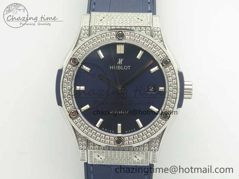 FashionForward Fusion 42mm Crystal TI Case F16 Factory 1:1 Best Edition Blue Dial On Gummy Strap A 6891