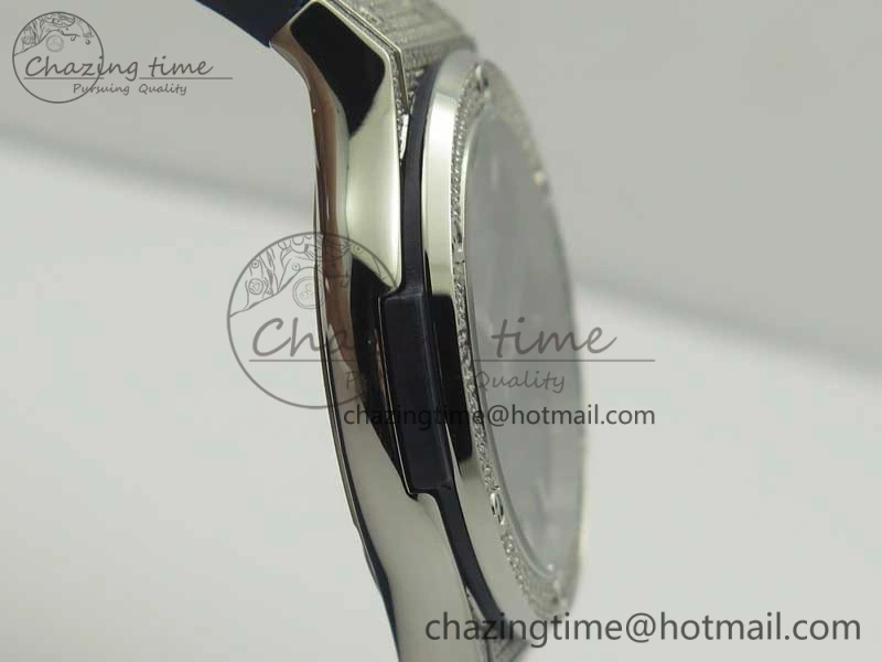 FashionForward Fusion 42mm Crystal TI Case F16 Factory 1:1 Best Edition Blue Dial On Gummy Strap A 6891