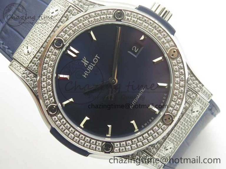 FashionForward Fusion 42mm Crystal TI Case F16 Factory 1:1 Best Edition Blue Dial On Gummy Strap A 6891