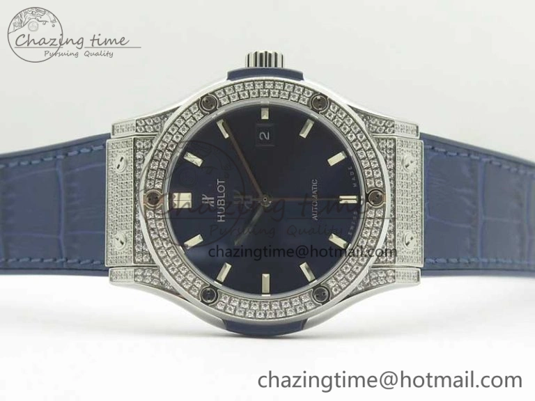 FashionForward Fusion 42mm Crystal TI Case F16 Factory 1:1 Best Edition Blue Dial On Gummy Strap A 6891