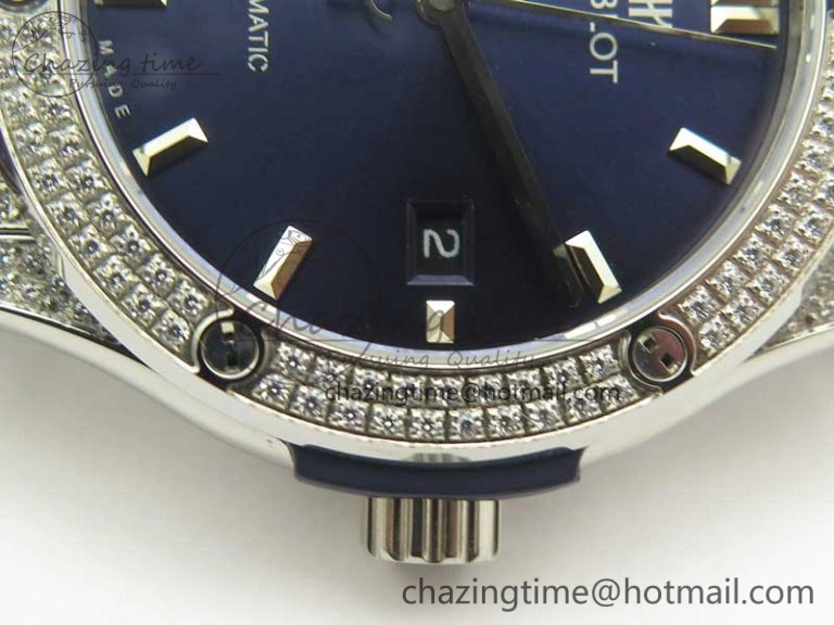 FashionForward Fusion 42mm Crystal TI Case F16 Factory 1:1 Best Edition Blue Dial On Gummy Strap A 6891