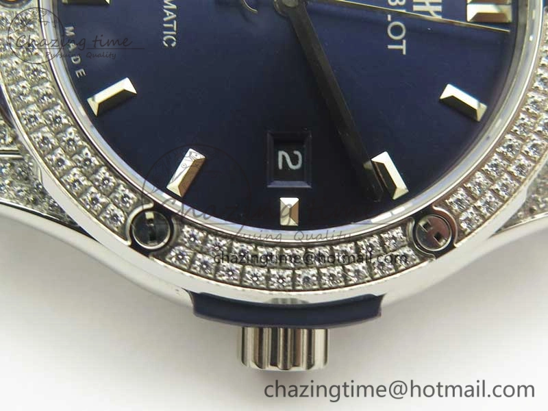 FashionForward Fusion 42mm Crystal TI Case F16 Factory 1:1 Best Edition Blue Dial On Gummy Strap A 6891