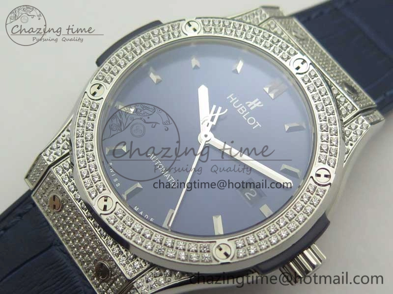 FashionForward Fusion 42mm Crystal TI Case F16 Factory 1:1 Best Edition Blue Dial On Gummy Strap A 6891