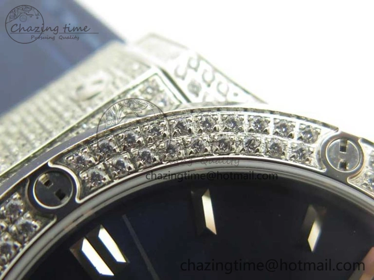 FashionForward Fusion 42mm Crystal TI Case F16 Factory 1:1 Best Edition Blue Dial On Gummy Strap A 6891