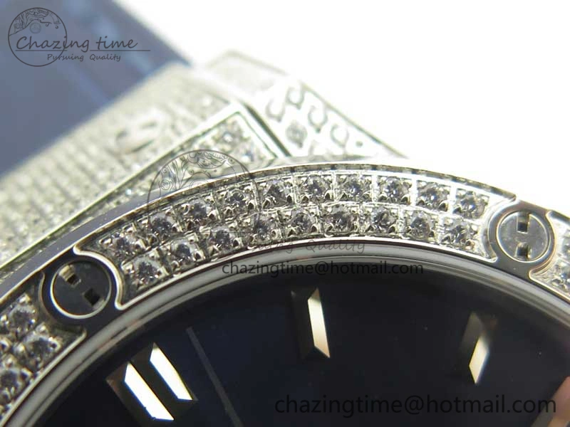 FashionForward Fusion 42mm Crystal TI Case F16 Factory 1:1 Best Edition Blue Dial On Gummy Strap A 6891